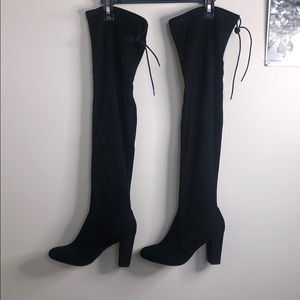 Delicious Women’s Faux Suede Hunky High Heel Boot